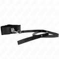 KINK - COLLAR WITH 116 CM STRAP WITH SILVER STUDS MODEL 4 BLACK ADJUSTABLE 40-48 CM X 6 CM