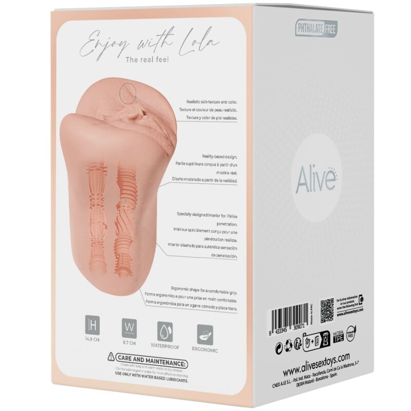 ALIVE - LOLA DOUBLE MALE MASTURBADOR VAGINA & ANUS SUPER REALISTIC NATURAL