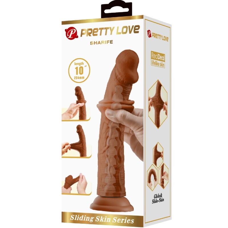 PRETTY LOVE - SHARIFE GODEMICHET RÉALISTE 25 CM MULÂTRE