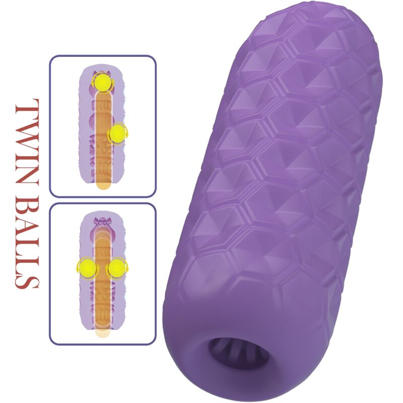 PRETTY LOVE - TWIN BALLS PURPLE MALE MASTURBATOR