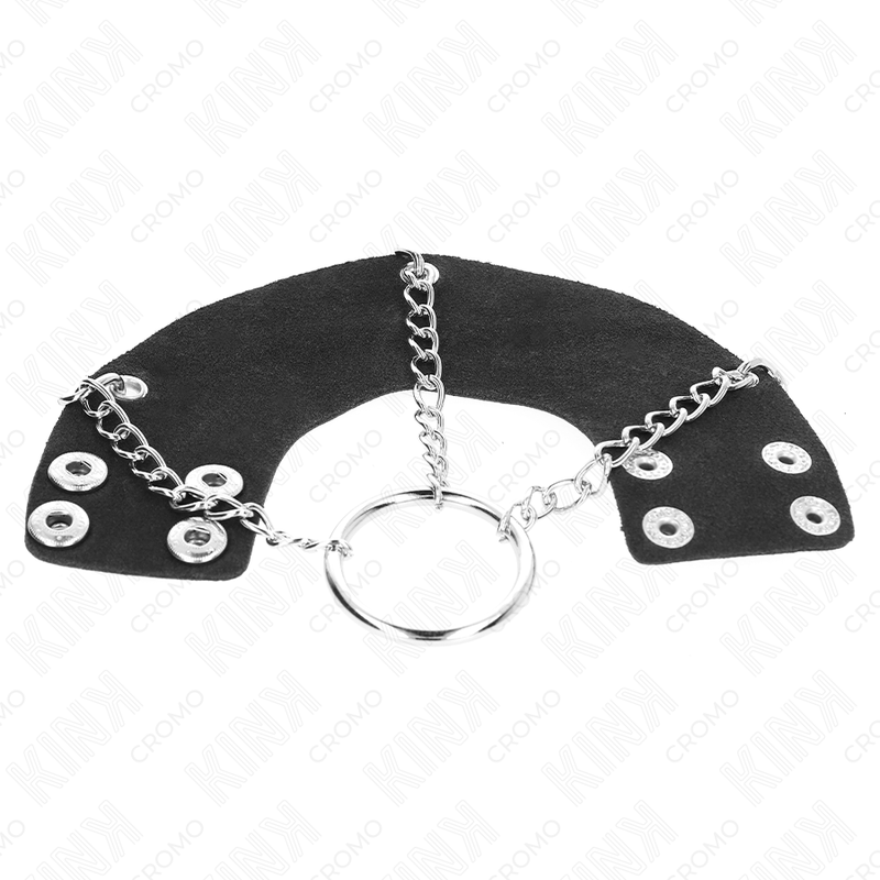 KINK - ANNEAU PÉNIS 4 CM CHAÎNE 7 CM MÉTAL AVEC CEINTURE CUIR