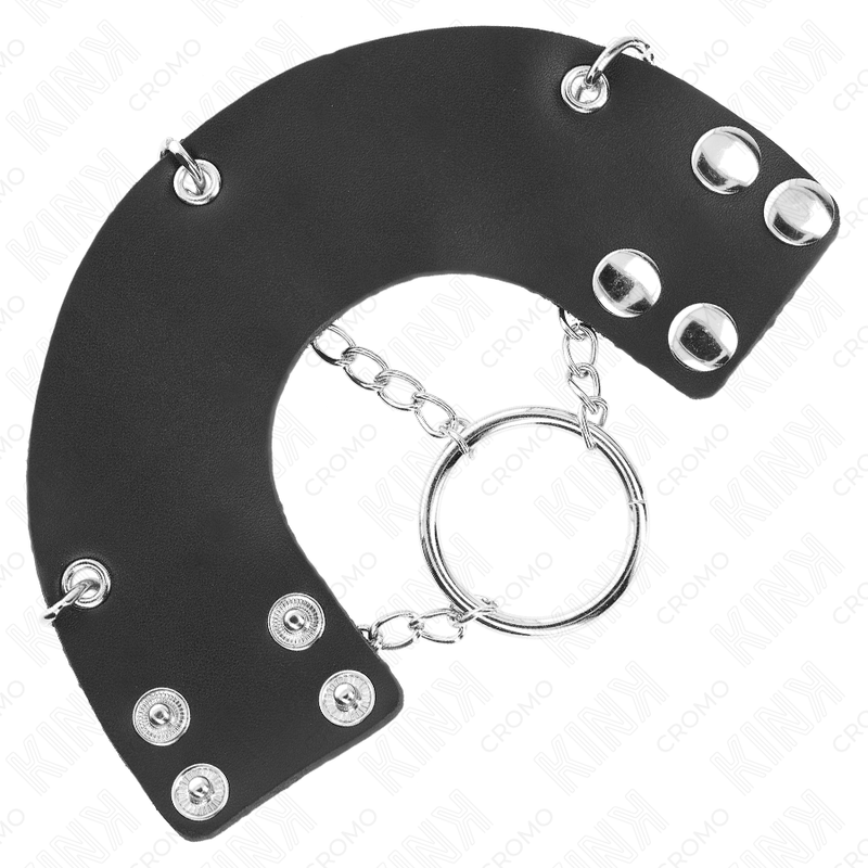 KINK - ANNEAU PÉNIS 4 CM CHAÎNE 7 CM MÉTAL AVEC CEINTURE CUIR