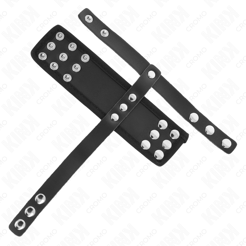 KINK - ANNEAU POUR PÉNIS EN CUIR AVEC SANGLE DE SÉPARATION DE BALLES ENDUITE RÉGLABLE