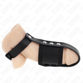 KINK - ANNEAU POUR PÉNIS EN CUIR AVEC SANGLE DE SÉPARATION DE BALLES ENDUITE RÉGLABLE