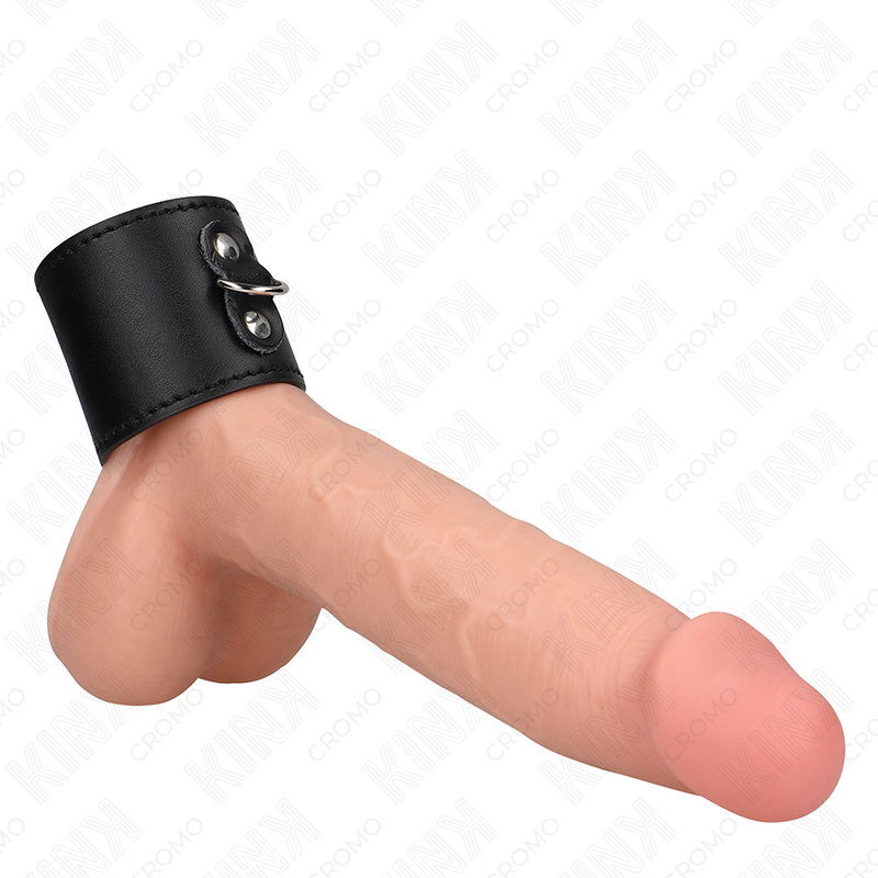 KINK - ANNEAU PÉNIS EN CUIR AVEC FERMETURE À BOUTON-PRESSION 18 X 5 CM