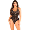 LEG AVENUE - BODY NOIR À LACETS ET VOLANTS TAILLE UNIQUE