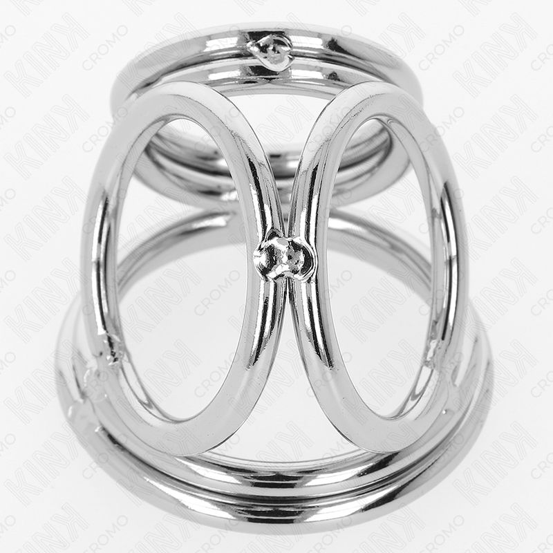KINK - ANNEAU DE PÉNIS TRIPLE MÉTAL CHROMÉ 3.8 CM À 5 CM MODÈLE 1