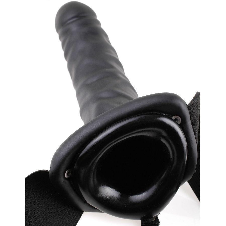 SÉRIE FETISH FANTASY - HARNAIS VIBRANT CREUX 19 CM NOIR