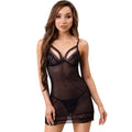 LIVCO CORSETTI FASHION - TIANA LC 20208 CHEMISE + TANGA NOIR S/M