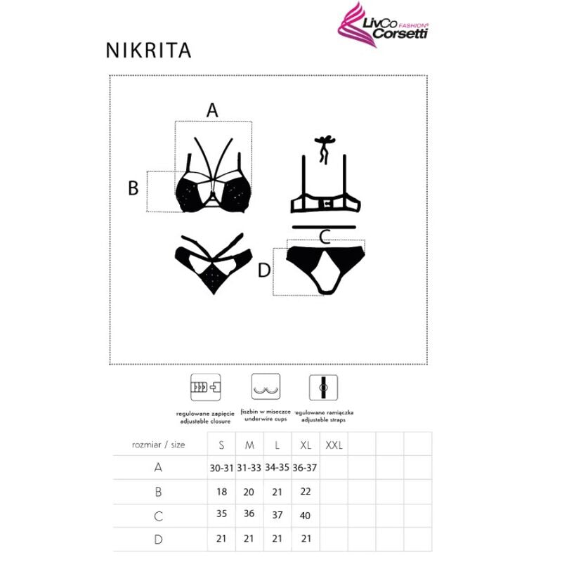LIVCO CORSETTI FASHION - NIKRITA LC 90674 SOUTIEN-GORGE + CULOTTE NOIR M
