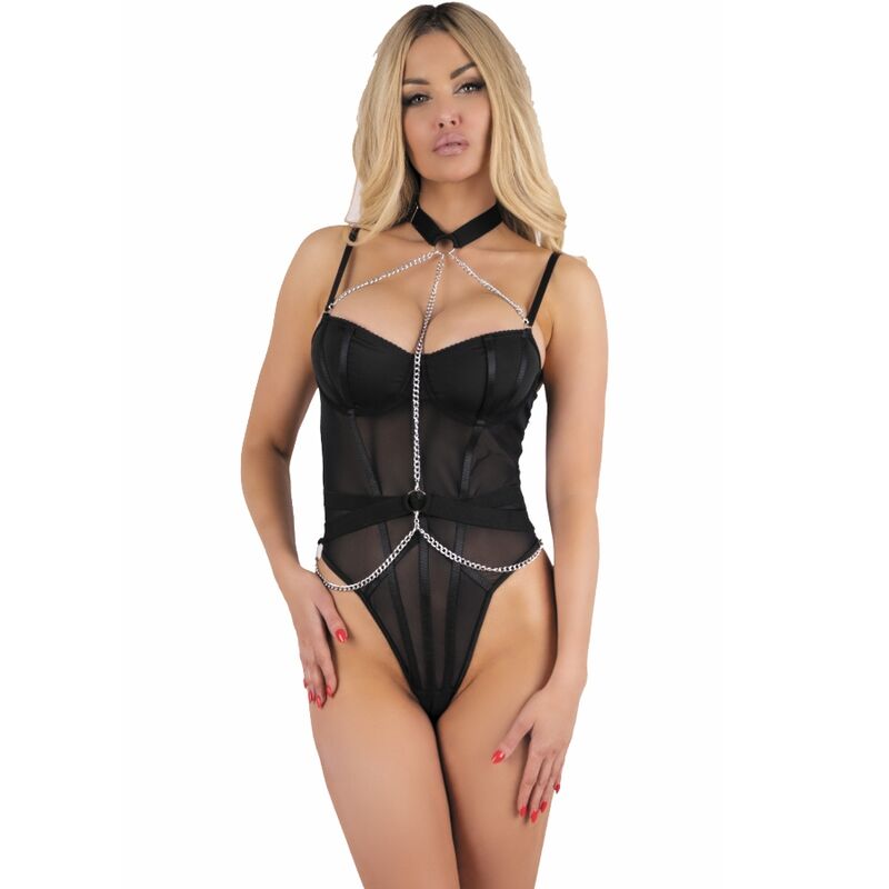 LIVCO CORSETTI FASHION - RUBIKA LC XG079 BODY AVEC RAS DU COU NOIR L