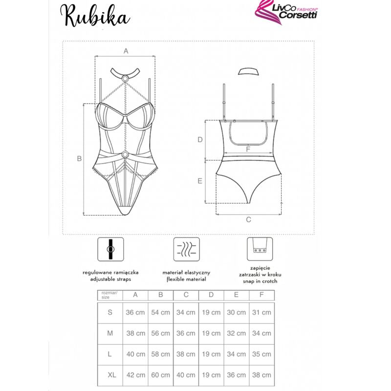 LIVCO CORSETTI FASHION - RUBIKA LC XG079 BODY AVEC RAS DU COU NOIR L