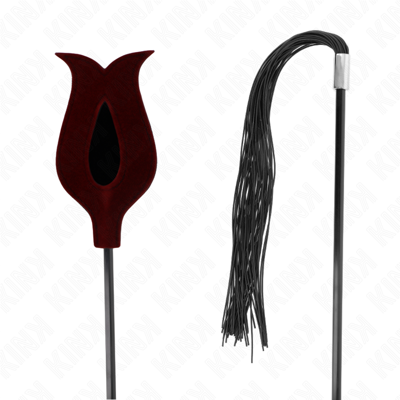 KINK - ROSE SHAPED SILICONE TASSEL WHIP 45 CM