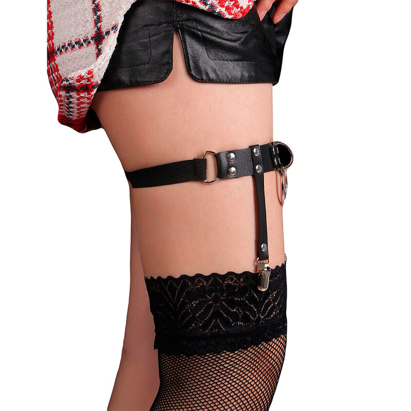 SUBBLIME - 953744 JARRETELLE PUNK EN CUIR AJUSTABLE NOIRE TAILLE UNIQUE