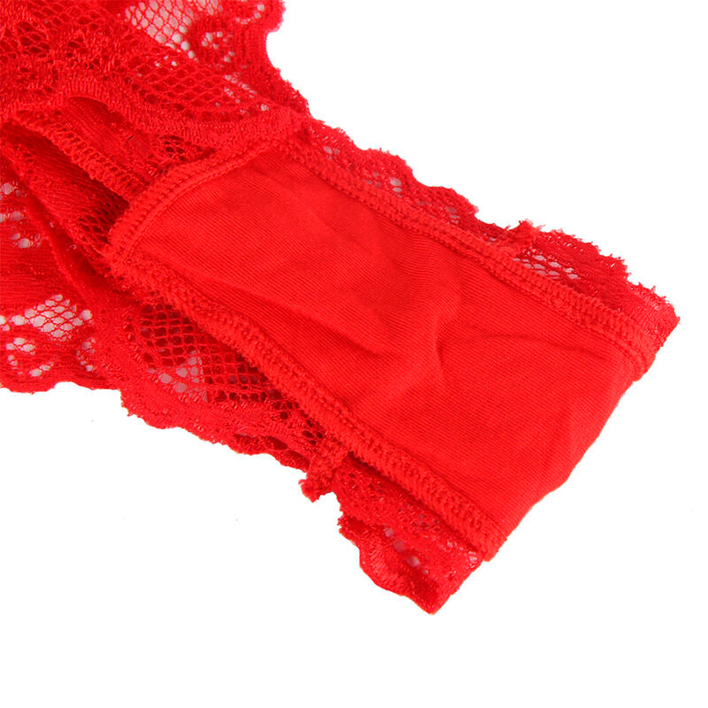 SUBBLIME - 953973 SEXY BODYSUIT WITH RUFFLES + RED BELT S/M