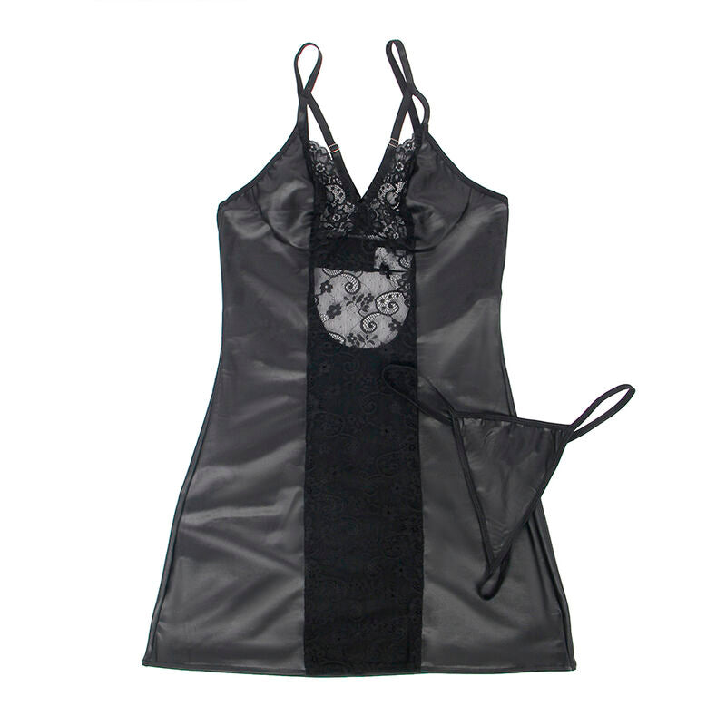 SUBBLIME - 954161 DRESS + BLACK LEATHER THONG S/M
