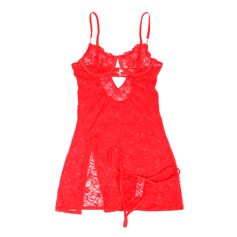 SUBBLIME - 954215 NUISSETTE EN DENTELLE À BRETELLES RÉGLABLES ROUGE L/XL