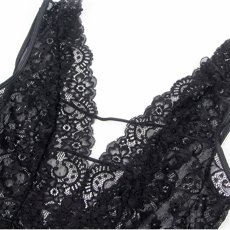 SUBBLIME - 954383 SEXY BODYSUIT WITH GARTER STRAPS BLACK S/M