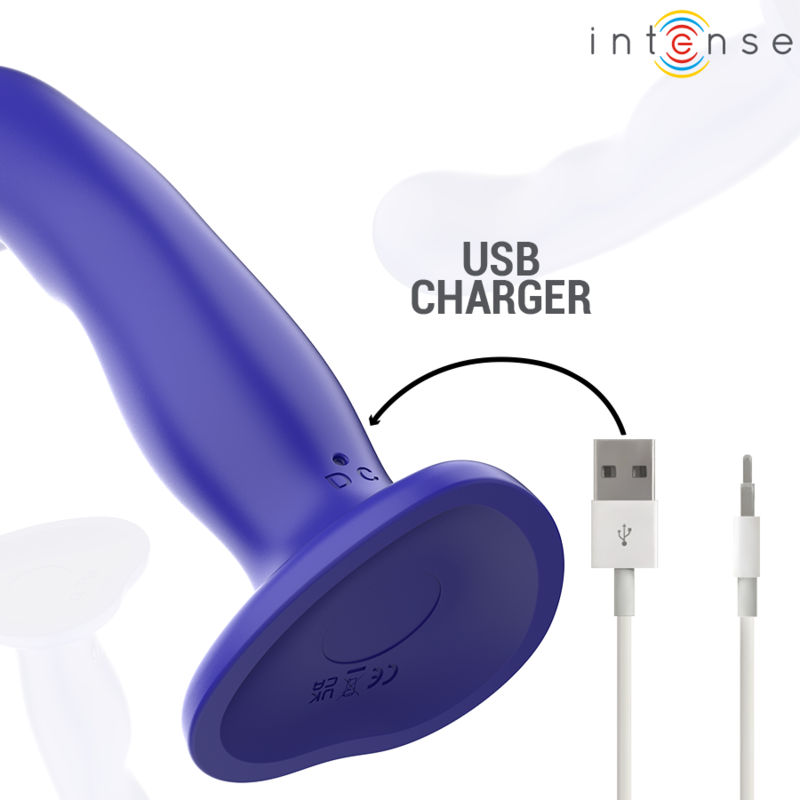 INTENSE - SHORTY VIBRATOR WITH BLUE SUCTION CUP AND REMOTE CONTROL
