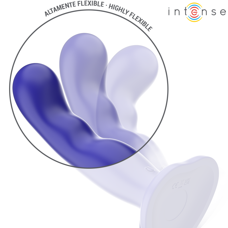INTENSE - SHORTY VIBRATOR WITH BLUE SUCTION CUP AND REMOTE CONTROL