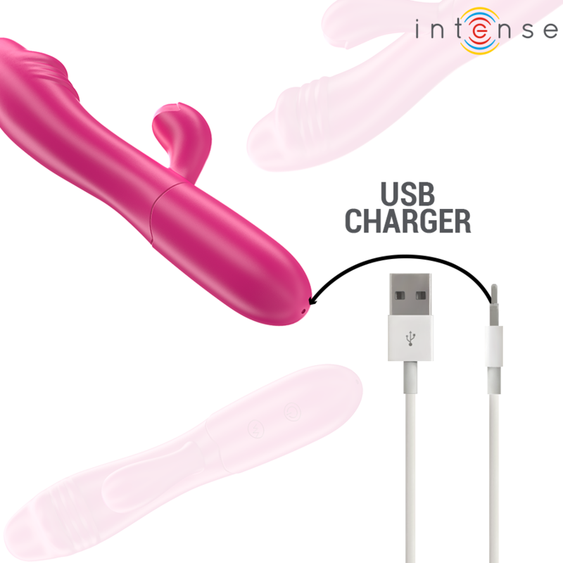 INTENSE - IVY FLEXIBLE VIBRATOR 10 VIBRATIONS WITH STIMULATING PINK TONGUE