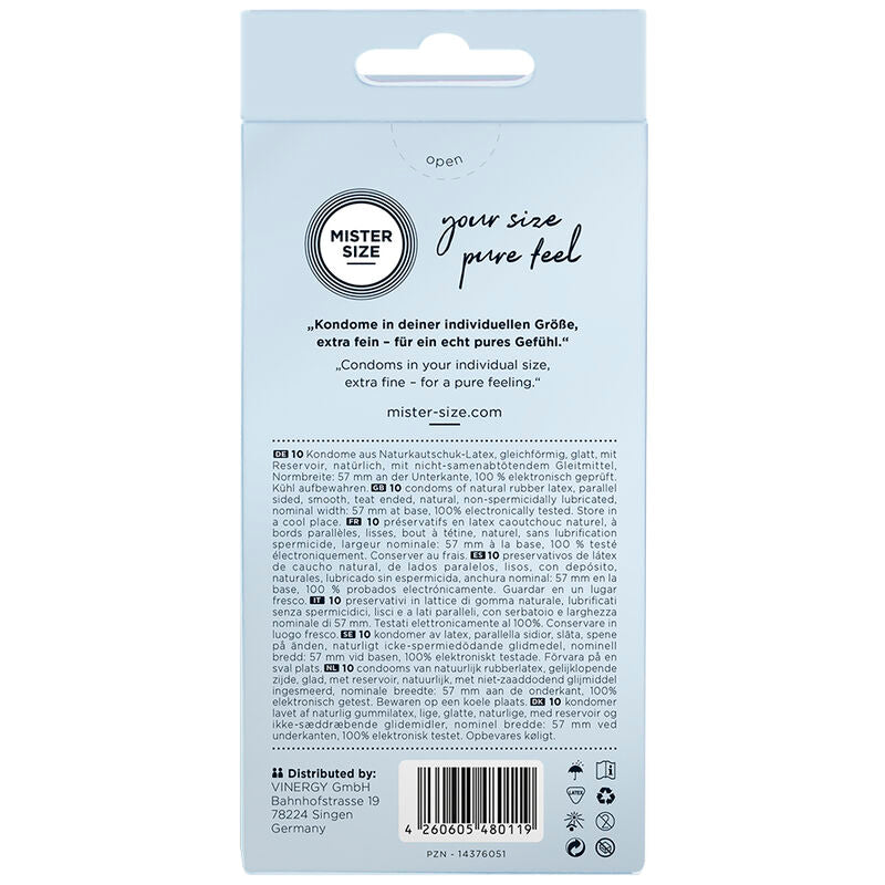 MISTER SIZE - CONDOMS SIZE L 57 MM (10 UNITS)
