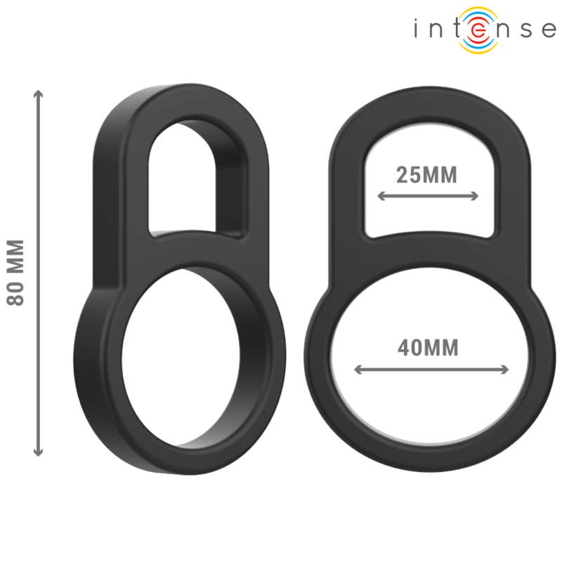 INTENSE - BOBBY DOUBLE PENIS RING SILICONE BLACK