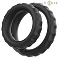 INTENSE - DEWEY DOUBLE ANNEAU POUR PÉNIS EN SILICONE NOIR MODÈLE 2