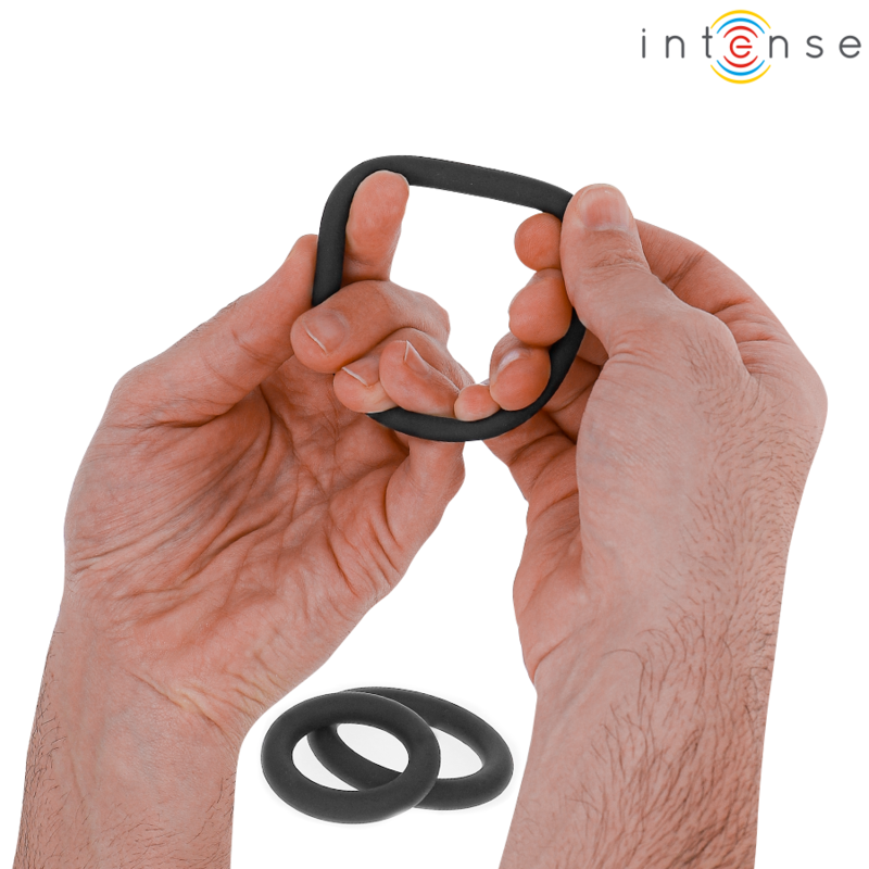 INTENSE - HUGH 3 BASIC PENIS RINGS SILICONE BLACK