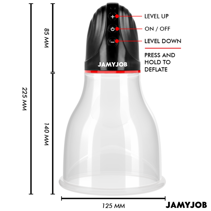 JAMYJOB - XPAND LITE BOMBA AUTOMTICA DE TESTÍCULOS 3 NIVELES DE SUCCIONADOR GRIS