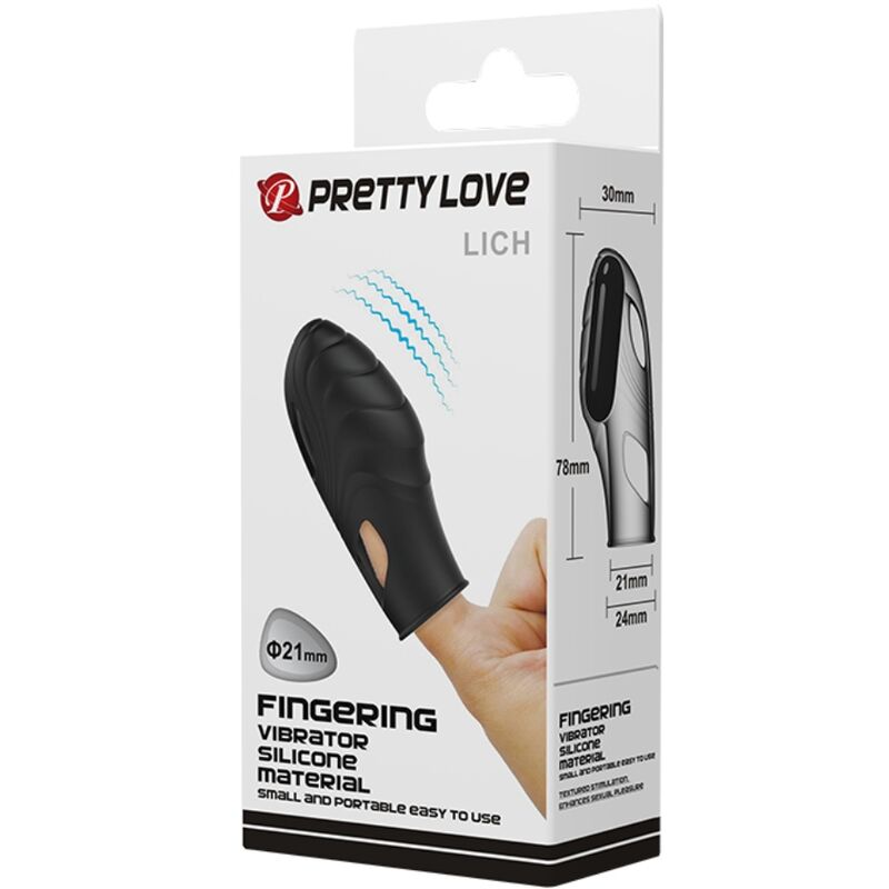 PRETTY LOVE - LICH VIBROMASSEUR DE DOIGT EN SILICONE NOIR