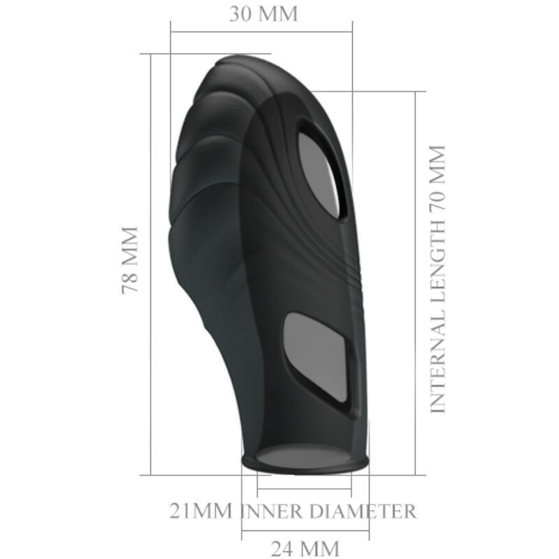 PRETTY LOVE - LICH VIBROMASSEUR DE DOIGT EN SILICONE NOIR