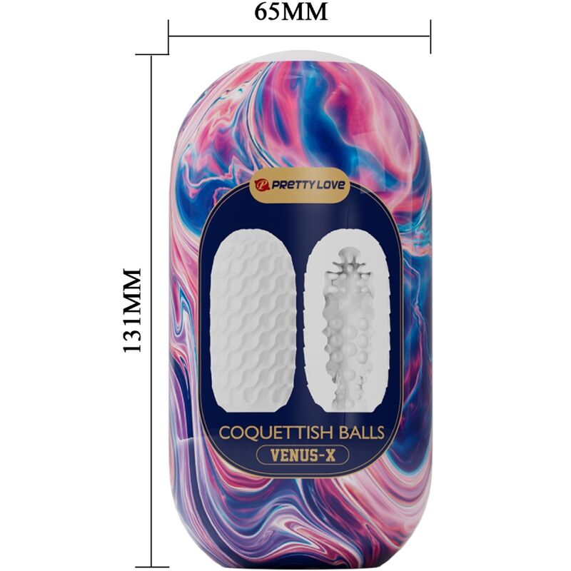 PRETTY LOVE - MASTURBATEUR MASCULIN EN SILICONE BLANC - BOULES COQUINES