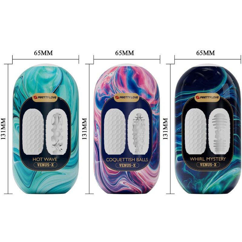 PRETTY LOVE - VENUS X 15 MASTURBATEURS MASCULINS SILICONE BLANC