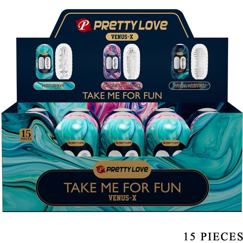 PRETTY LOVE - VENUS X 15 MASTURBATEURS MASCULINS SILICONE BLANC