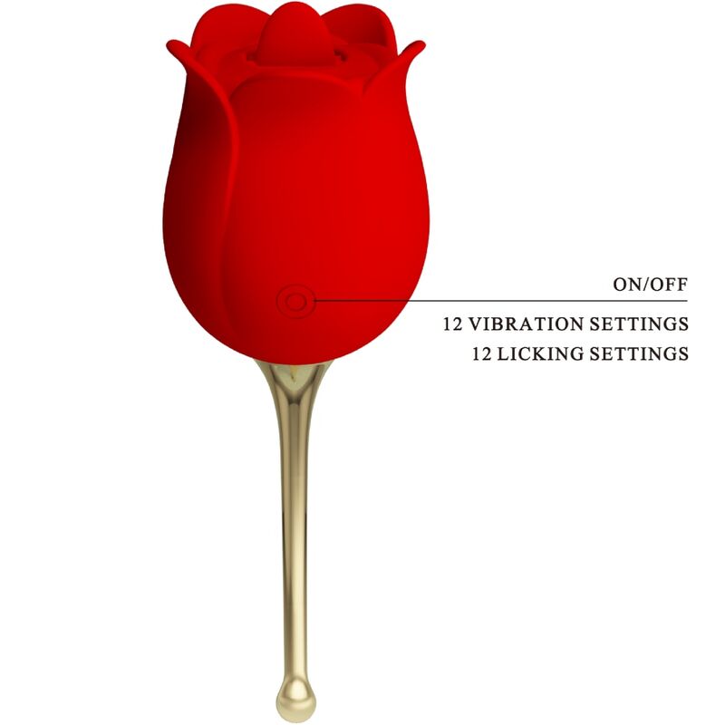 PRETTY LOVE - ROSE LOVER ROSE STIMULATEUR CLITORIDIEN 12 VIBRATIONS ROUGE