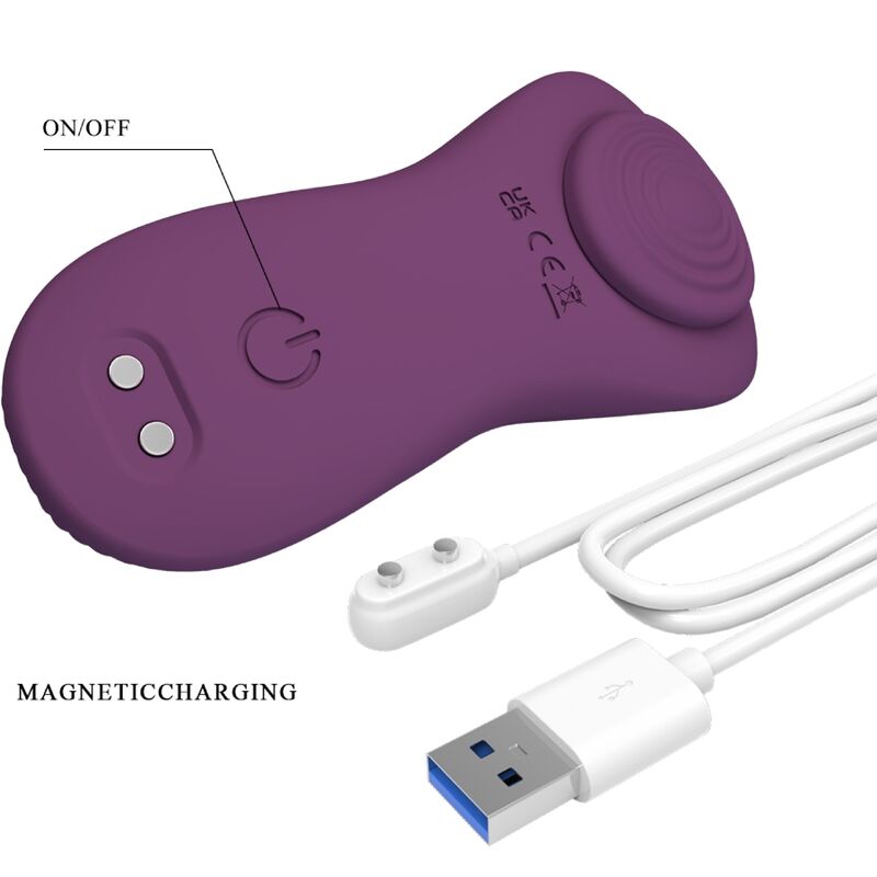PRETTY LOVE - MASSEUR LAY ON CLITORIS 10 VIBRATIONS TÉLÉCOMMANDE VIOLET
