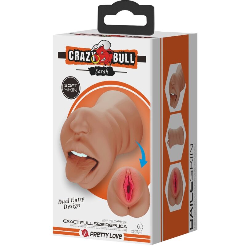 CRAZY BULL - SARAH DOUBLE MOUTH MASTURBATOR & NATURAL VAGINA