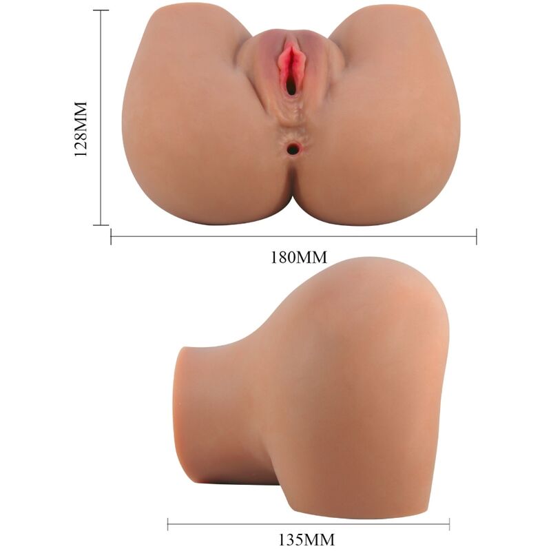 CRAZY BULL - MILA REAR VIBRATOR WITH REALISTIC VAGINA AND ANUS, REMOTE CONTROL