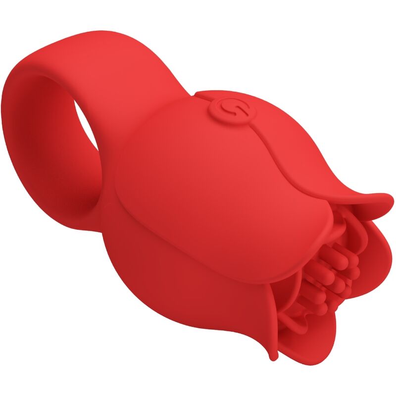 PRETTY LOVE - JAE VIBRATEUR DE DOIGT EN FORME DE ROSE 10 VIBRATIONS ROUGE