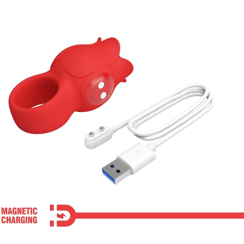 PRETTY LOVE - JAE VIBRATEUR DE DOIGT EN FORME DE ROSE 10 VIBRATIONS ROUGE