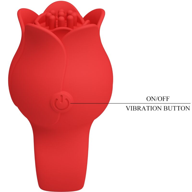 PRETTY LOVE - JAE VIBRATEUR DE DOIGT EN FORME DE ROSE 10 VIBRATIONS ROUGE