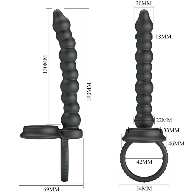 PRETTY LOVE - DILLION PENIS RING FOR WOMEN, BLACK PENETRATION