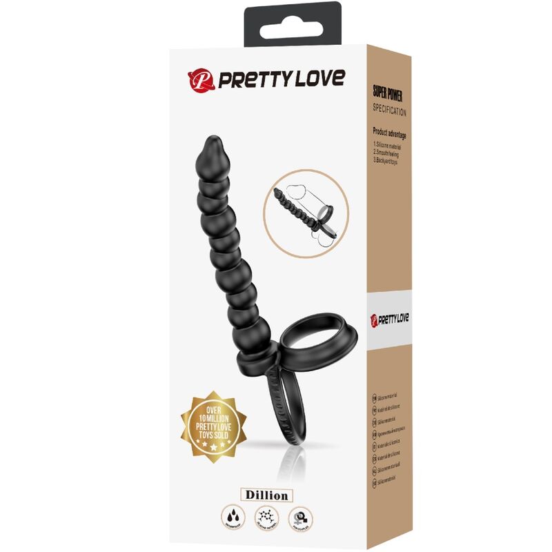 PRETTY LOVE - DILLION PENIS RING FOR WOMEN, BLACK PENETRATION