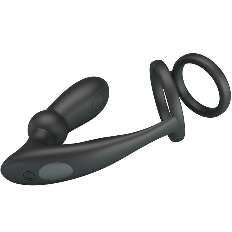 PRETTY LOVE - EMONI ANNEAU PÉNIEN + PLUG ANAL 12 VIBRATIONS NOIR