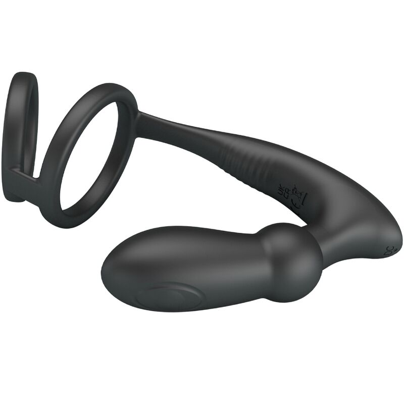 PRETTY LOVE - EMONI ANNEAU PÉNIEN + PLUG ANAL 12 VIBRATIONS NOIR