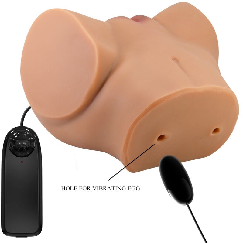 CRAZY BULL - EMILIA REAR VIBRATOR WITH NATURAL REALISTIC VAGINA AND ANUS, REMOTE CONTROL