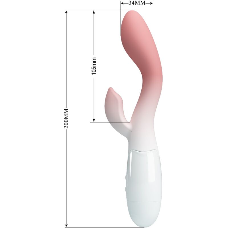 PRETTY LOVE - BRIGHTY G-SPOT VIBRATOR + CLITORAL STIMULATOR 30 VIBRATIONS PINK