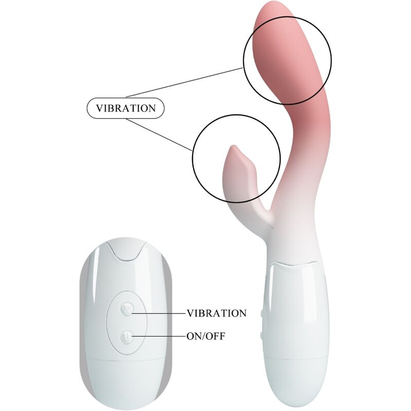 PRETTY LOVE - BRIGHTY G-SPOT VIBRATOR + CLITORAL STIMULATOR 30 VIBRATIONS PINK