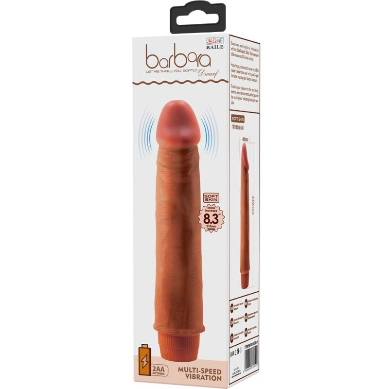 BAILE - VIBROMASSEUR RÉALISTE NAIN 21 CM MULATRE